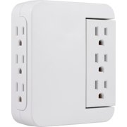 GE Pro 6-Outlet Wall Adapter Swivel Outlets, Surge Protector - 39226