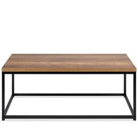 Best Choice Products 44in Modern Industrial Style Rectangular Wood Grain Top Coffee Table w/ Metal Frame, 1.25in Top