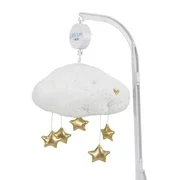 Little Love by NoJo White Sherpa Cloud Shaped Nursery Crib Musical Mobile