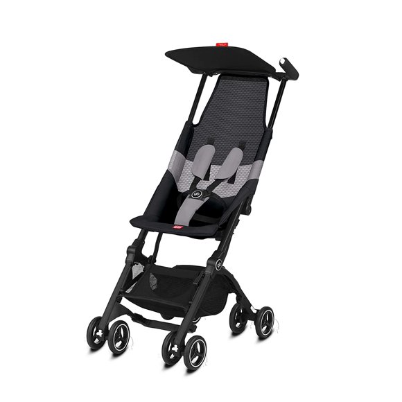 YUEXIA Pockit Air All Terrain Ultra Compact Lightweight Travel Stroller with Breathable Fabric in Velvet Black