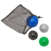 4 Pcs Set Spiky Trigger Point Roller Plantar Fasciitis Massage Acupuncture Ball for Foot Feet Set with Carrying Bag, 3 in.