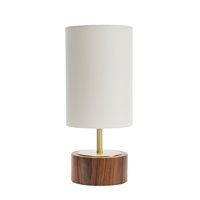 Better Homes & Gardens Woodgrain Touch Table Lamp, Walnut and Brushed Brass Finish