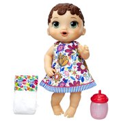 Baby Alive Lil' Sips Baby Doll Drinks and Wets, Bottle and Diaper Included, Ages 3 and up