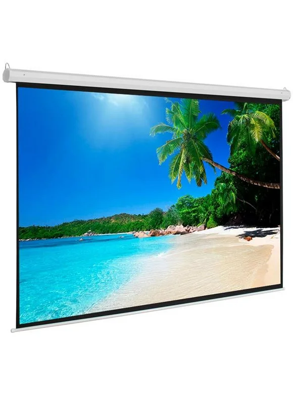 Manual Projector Screen Pull Projection Down Home Movie HD Theater 43 White Matte Portable Screen