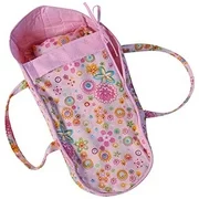 baby whitney 18" pink floral fabric doll carrier toy bed (doll not included)