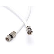 10' Feet White : Solid Copper Center Conductor, Made in the USA : RG6 Coaxial Cable with Connectors, F81 / RF, Digital Coax for Audio/Video, CableTV, Antenna, Internet, & Satellite