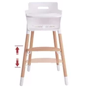 Tiny Dreny Wooden Baby High Chair | High Chair for Babies and Toddlers | 3-in-1 Baby High Chair Grows up with Family | Highchair with Adjustable Footrest and Removable Tray