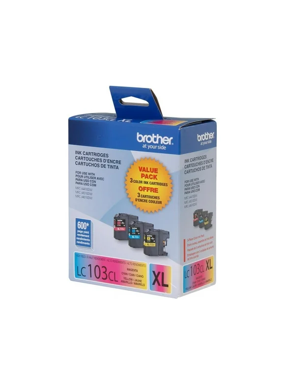 Brother Genuine High-yield Color Printer Ink Cartridge, LC1033PKS