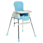 High Chair for Babies & Toddlers, 3-in-1 Convertible Feed Chair Highchair Baby Eat Utensil, with Adjustable Height, Tray, Backrest & Footrest, 360Rotating Wheels , Foldable & Portable Pink,Blue,Beige