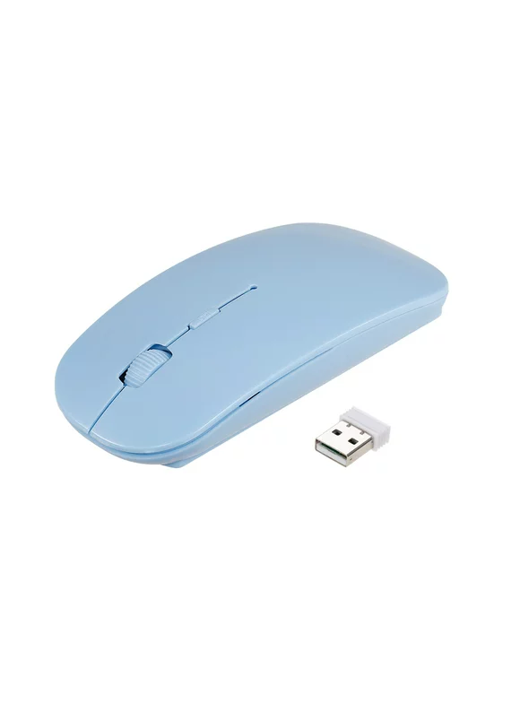 Wireless Mouse Portable Ultra-thin Silent Mouse 4 Keys 2.4G Wireless  Optical Mouse Ergonomic Cordless Mouse 1600DPI with USB Receiver for Laptop/Desktop
