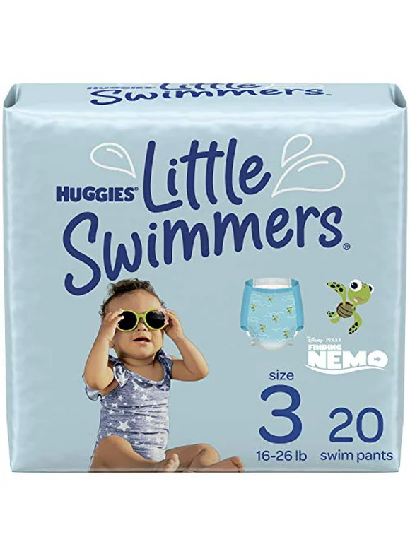 Huggies Little Swimmers Swim Diapers Disposable Swim Pants, Size 3 Small, 20 Ct
