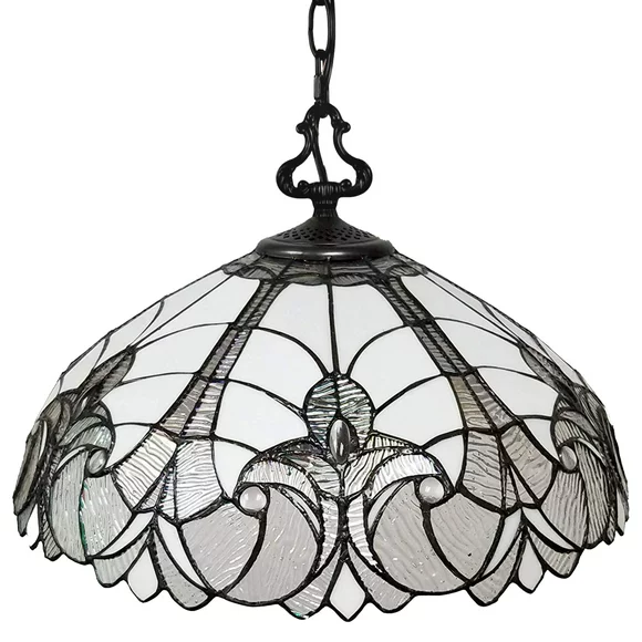 Tiffany Style 2 Light Vintage Pendant Lamp - 18" Wide