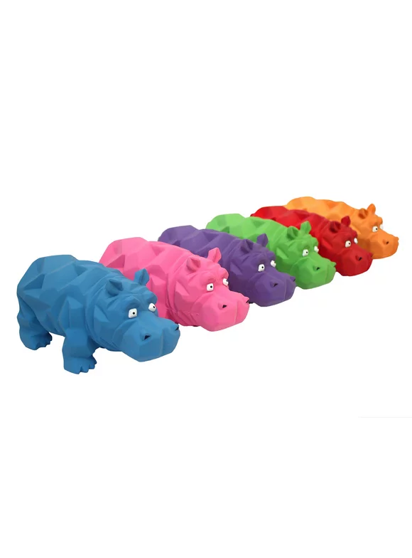 Multipet Origami Hippo Dog Toy, Assorted Colors, Size: 8"