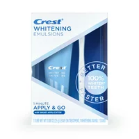 Crest Whitening Emulsions Leave-on Teeth Whitening Treatment with Whitening Wand Applicator and Stand, 0.88 Oz (25 g)