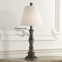 360 Lighting Traditional Desk Table Lamp Dark Bronze Metal Off White Empire Shade Touch On Off for Living Room Bedroom Office
