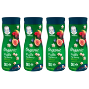 (4 Pack) Gerber Organic Puffs, Fig Berry, 1.48 oz.