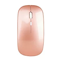 HXSJ Wireless 2.4G Mouse Ultra-thin Silent Mouse Portable and Sleek Mice Rechargeable Mouse 10m/33ft Wireless Transmission (Rose Gold)