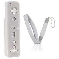 Nintendo Wii Remote Controller Wrist Strap + Remote Controller Skin Case for Nintendo Wii Wii U by Insten, White