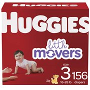 Baby Diapers Size 3, 156 Ct, Huggies Little Movers