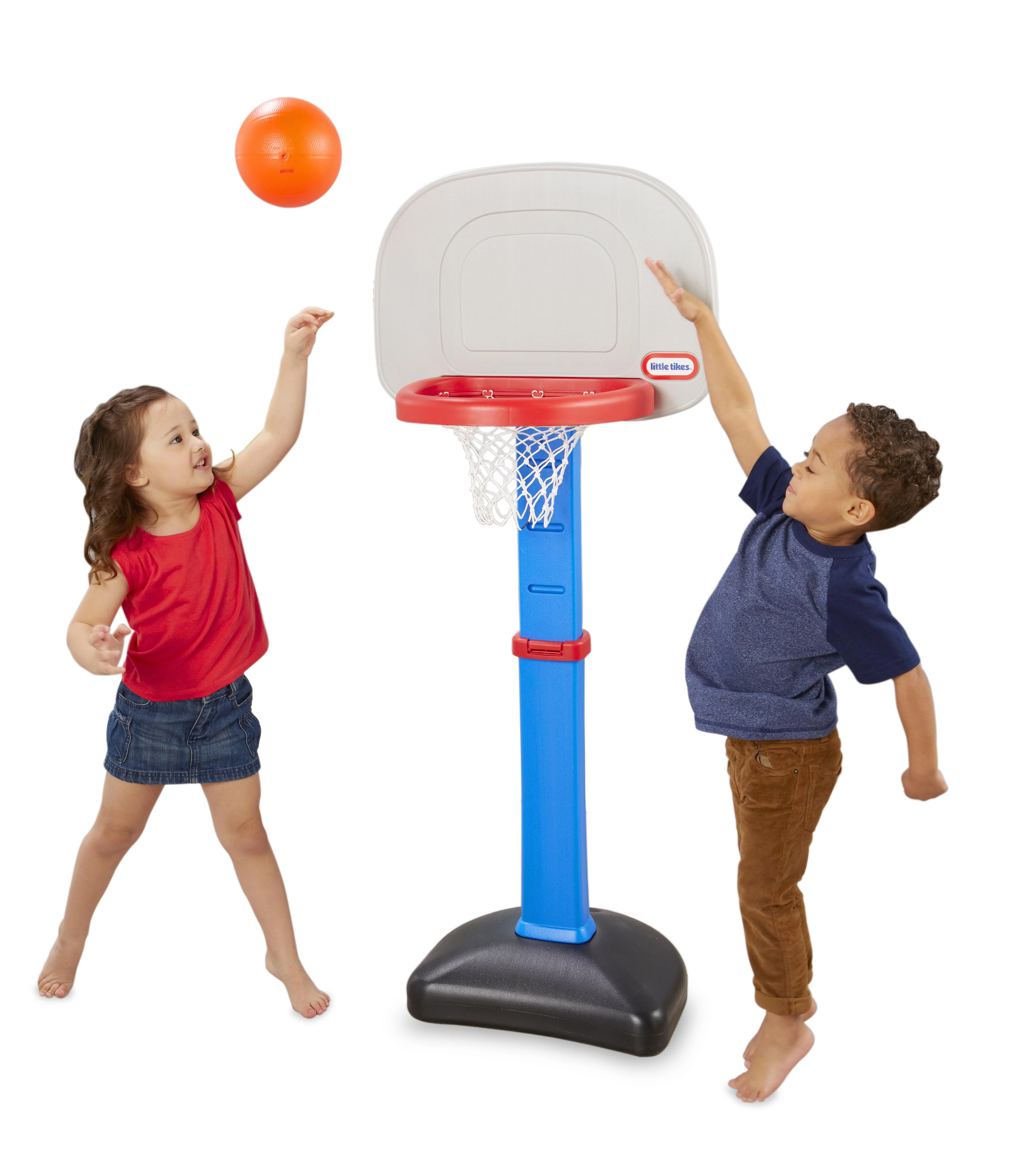 Little Tikes TotSports Easy Score Toy Basketball Hoop with Ball, Height Adjustable, Indoor Outdoor Backyard Toy Sports Play Set For Kids Girls Boys Ages 18 months to 5 Year Old, Blue