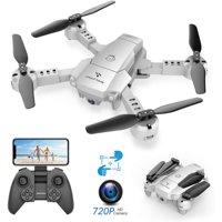 SNAPTAIN A10 Mini Foldable Drone with 720P HD Camera FPV Wifi RC Quadcopter /Voice Control, Gesture Control, Trajectory Flight, Circle Fly, High-Speed Rotation, 3D Flips, G-Sensor, Headless Mode-White