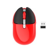 HXSJ M106 2.4G Wireless Mouse Rechargeable Mouse Mute Button Mouse with Hide Desktop Button for PC Laptop Red