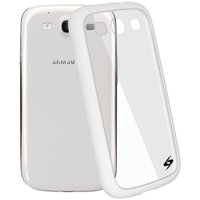 SlimGrip Shockproof Hybrid Protective Clear Case with White TPU Trim Bumper for Samsung Galaxy S3 i535 L710 R530 T999 S960L