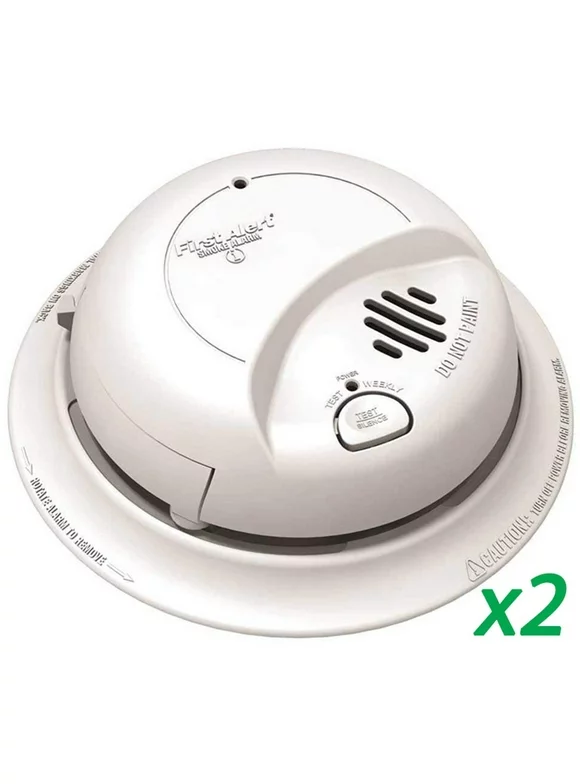 First Alert BRK 9120B (2pack) AC Powered Smoke Detector Alarm w/Battery Backup