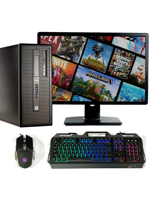 Restored HP Gaming PC Tower G1 Intel Core i3 Processor 16GB Memory 256GB SSD + 2TB HD NVIDIA GeForce GT 740 Graphics DVD WiFi with a 22" LCD Monitor Windows 10 Computer (Refurbished)