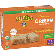 Annie's Organic Crispy Snack Bars, Gluten Free, Peanut Butter, 9.36 oz, 12 ct
