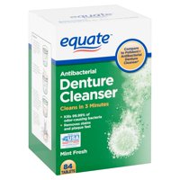 Equate Mint Fresh Antibacterial Denture Cleanser Tablets, 84 count