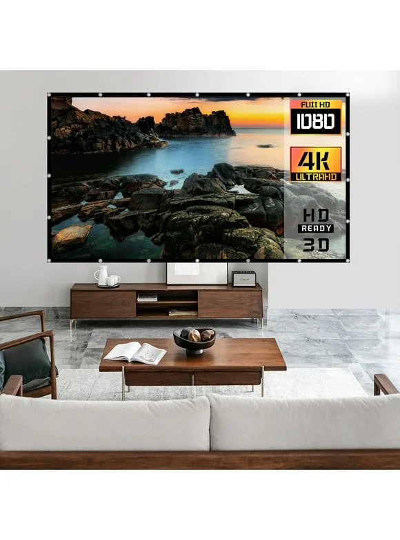 120-inch Foldable 4K Movie Projecting Screen 16:9 HD Foldable and Portable Anti-Crease Indoor Outdoor.