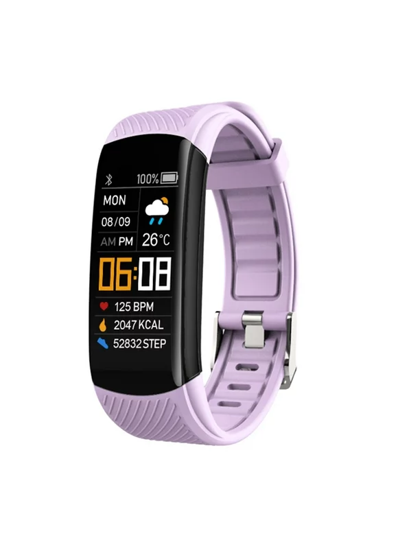 Clearance! Smart Bracelet Step Tracker News Heart Rate Blood Pressure And Oxygen IP67 Level Waterproof Smart Band Fitness Tracker Light purple