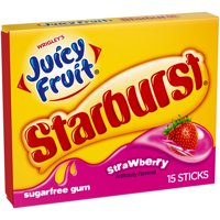Juicy Fruit Sugar Free Strawberry Chewing Gum, 15 Piece Single Pack