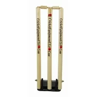 Cricket Wooden Set of Stumps with Bails Spring Returns Size Standard