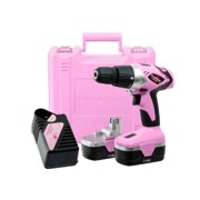 Pink Power PP182 18V Cordless Drill Driver Set for Women - Tool Case, 18 Volt Electric Drill, Charger and 2 Batteries