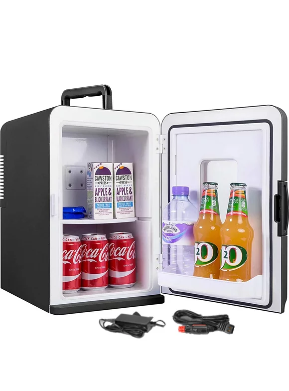 NORTHCLAN Mini Fridge, 15 Liter/33 Can Portable Cooler and Warmer Personal Refrigerator for Skincare, Food, Beverage, Medicine, Plugs for Home Outlet & 12V Car Charger Included, ETL Listed
