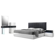 Best Master Modern 5-Piece Cal King Platform Bedroom Set in White/Black