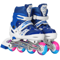Light Up Inline Skates For Kids, Boys and Girls Adjustable Skates Shoes Roller Skates All Illuminating Rollerblading for Children Youth, Blue / Pink, Sizes 13M US Little Kid - 5.5M US Big Kid