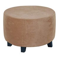 Round Ottoman Slipcover Ottoman Covers Slipcover Footstool Protector Covers Storage Stool Ottoman Covers Stretch with Elastic Bottom, Feature Real Velvet Plush Fabric (Large, Camel)