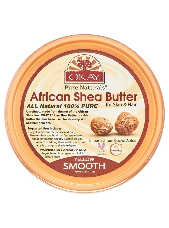 Okay Pure Naturals Shea Butter Yellow Smooth, 8 oz