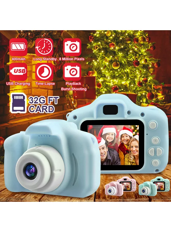 8/13 Mega Pixels Two Vision Children Mini Digital Camera 2.0'' LCD/1080P HD Kids Toys Camcorder Gift Without TF Card