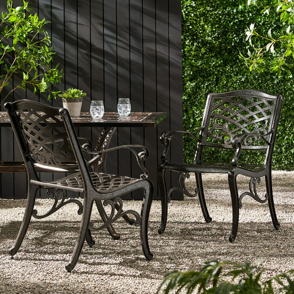 Cast Aluminum Bronze Outdoor Chair (Set of 2)