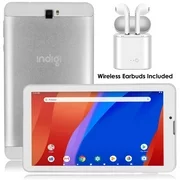 Indigi G4i 7-inch Unlocked 4G LTE QuadCore SmartPhone & TabletPC Android 9 AT&T / T-Mobile (White) w/ Earbuds Included