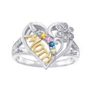 Personalized Family Jewelry Pride Birthstone Mother's Ring available in Sterling Silver, Gold-Plated, Gold and White Gold