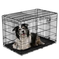 Vibrant Life Double-Door Folding Dog Crates with Divider, (Choose Size)