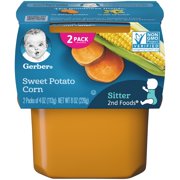 (Pack of 8) Gerber 2nd Foods Baby Food Sweet Potato Corn 2-4 oz Tubs