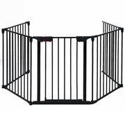 Costway New Fireplace Fence Baby Safety Fence Hearth Gate BBQ Metal Fire Gate Pet Dog Cat
