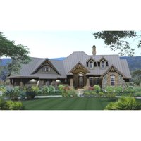 The House Designers: THD-3057 Builder-Ready Blueprints to Build a Country Craftsman House Plan with Slab Foundation (5 Printed Sets)