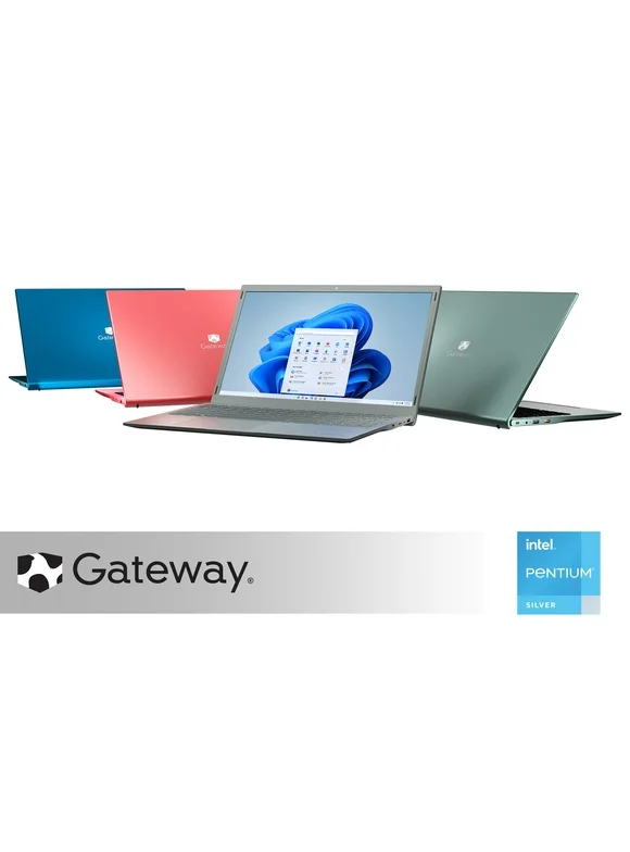 Gateway 15.6" Ultra Slim Notebook, FHD, Intel Pentium Silver, Quad Core, 128GB Storage, 4GB Memory, Tuned by THX Audio, 1.0MP Webcam, HDMI, Windows 10 S, Microsoft 365 Personal 1-Year Included
